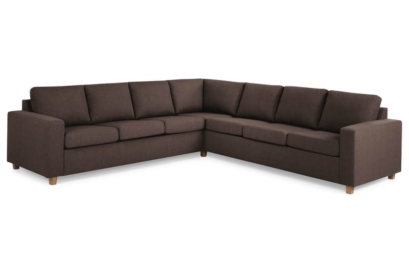 Crazy 6-personers Vendbar L-formet X-Large Hjørnesofa i Stof - Brun - Møbler - Sofaer - Hjørnesofa