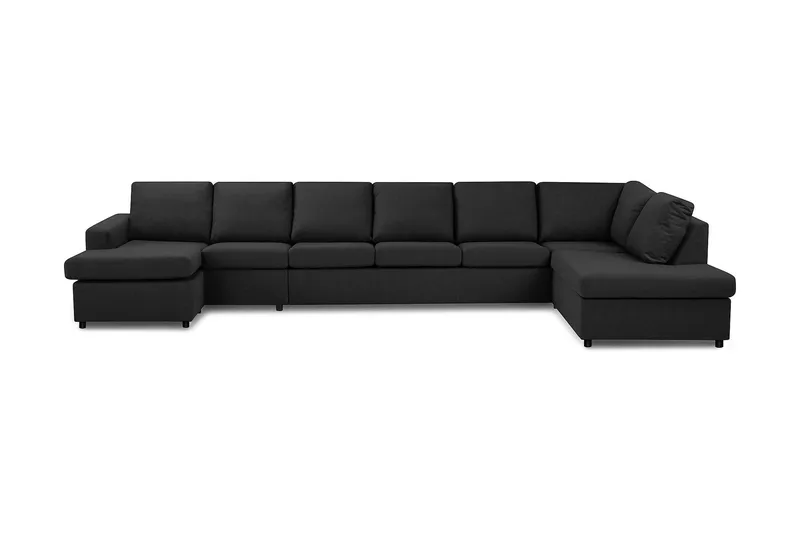 Crazy 6-personers Højrevendt U-formet XX-Large Sofa med Chaiselong i Stof - Antracit - Møbler - Sofaer - U Sofa