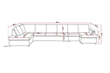 Crazy 6-personers Venstrevendt U-formet XX-Large Sofa med Divan og Chaiselong i Stof - Antracit - Møbler - Sofaer - U Sofa