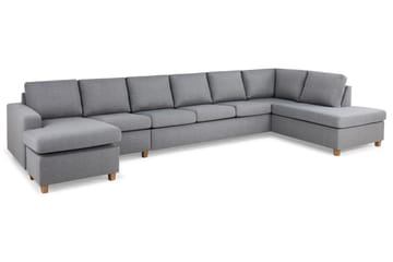 Crazy 6-personers Højrevendt U-formet XX-Large Sofa med Chaiselong i Stof - Grå - Møbler - Sofaer - U Sofa