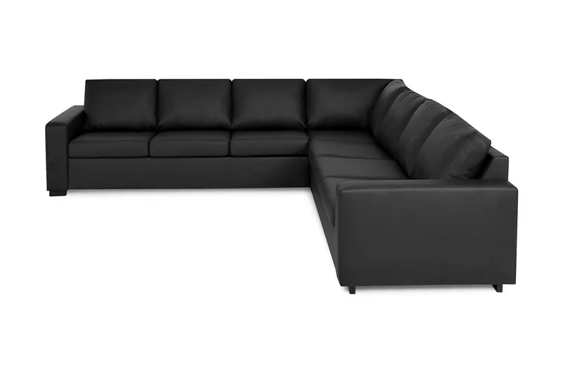 Crazy 6-personers Vendbar L-formet X-Large Hjørnesofa i Kunstlæder, Sort