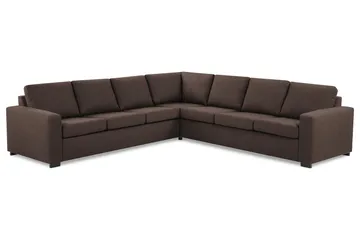 Crazy 6-personers Vendbar L-formet X-Large Hjørnesofa i Stof - Brun - Møbler - Sofaer - Hjørnesofa