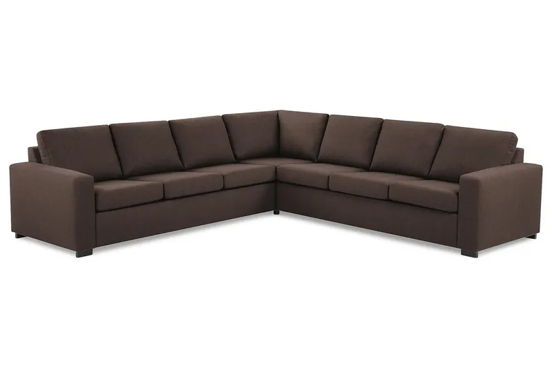Crazy 6-personers Vendbar L-formet X-Large Hjørnesofa i Stof - Brun - Møbler - Sofaer - Hjørnesofa