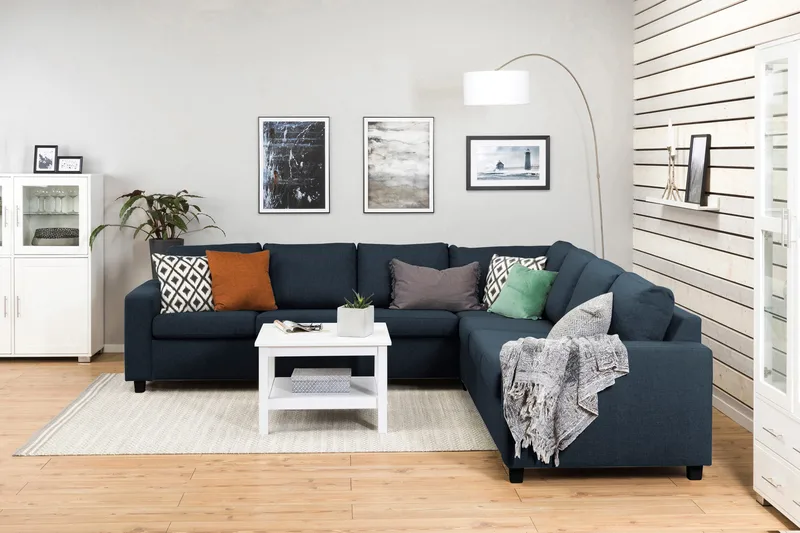 Crazy 6-personers Vendbar L-formet X-Large Hjørnesofa i Stof - Mørkeblå - Møbler - Sofaer - Hjørnesofa