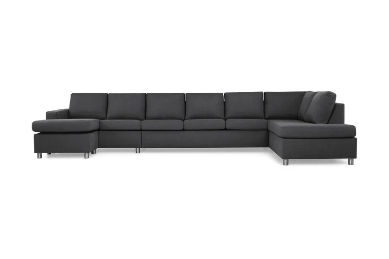 Crazy 6-personers Højrevendt U-formet XX-Large Sofa med Chaiselong i Stof - Mørkegrå - Møbler - Sofaer - U Sofa