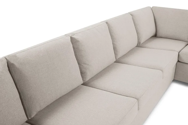 Crazy 7-personers vendbar L-formet XX-Large hjørnesofa i stof - Beige - Møbler - Sofaer - Hjørnesofa