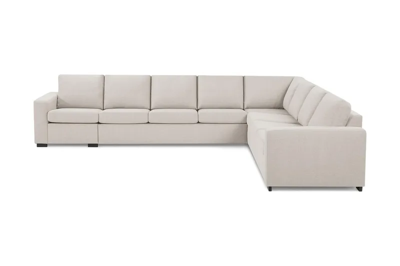 Crazy 7-personers vendbar L-formet XX-Large hjørnesofa i stof, Beige