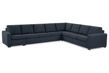 Crazy 7-personers vendbar L-formet XX-Large hjørnesofa i stof - Mørkeblå - Møbler - Sofaer - Hjørnesofa
