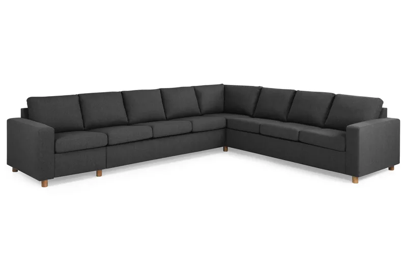 Crazy 7-personers vendbar L-formet XX-Large hjørnesofa i stof - Antracit - Møbler - Sofaer - Hjørnesofa