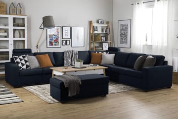 Crazy 7-personers vendbar L-formet XX-Large hjørnesofa i stof - Mørkeblå - Møbler - Sofaer - Hjørnesofa