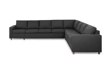 Crazy 7-personers vendbar L-formet XX-Large hjørnesofa i stof - Antracit - Møbler - Sofaer - Hjørnesofa