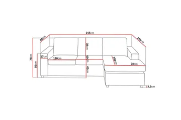 Crazy Sofagruppe 3-personers Vendbar L-formet Chaiselongsofa + Lænestol i Stof - Antracit - Møbler - Sofaer - Sofagrupper