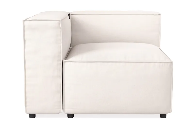 Cubo 2-personers Venstremodul i Stof 120 cm bred, Lys beige