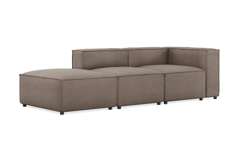 Cubo 3-personers Dyb Modulsofa + Fodskammel i Stof - Grå - Møbler - Sofaer - 3 personers sofa