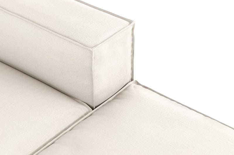 Cubo 3-personers Dyb Modulsofa + Fodskammel i Stof - Hvid - Møbler - Sofaer - Modulsofaer - Komplet modulsofa