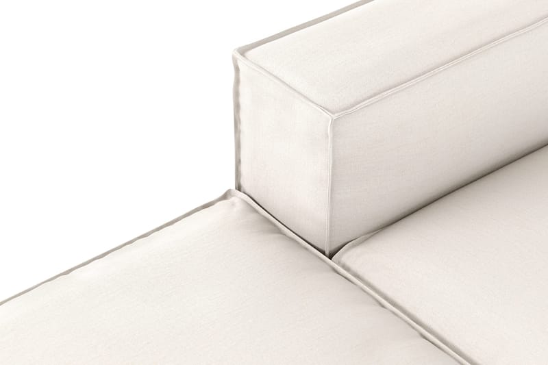 Cubo 3-personers Dyb Modulsofa + Fodskammel i Stof - Hvid - Møbler - Sofaer - Modulsofaer - Komplet modulsofa