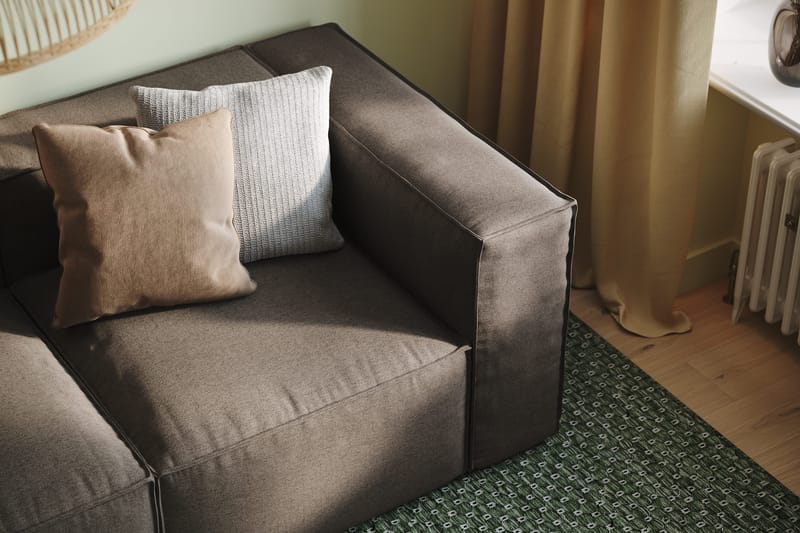 Cubo 3-personers Dyb Modulsofa + Fodskammel i Stof - Grå - Møbler - Sofaer - 3 personers sofa