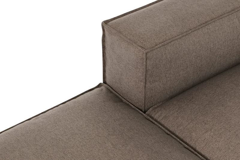 Cubo 3-personers Dyb Modulsofa + Fodskammel i Stof - Grå - Møbler - Sofaer - Modulsofaer - Komplet modulsofa