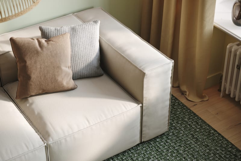 Cubo 3-personers Dyb Modulsofa + Fodskammel i Stof - Hvid - Møbler - Sofaer - 3 personers sofa