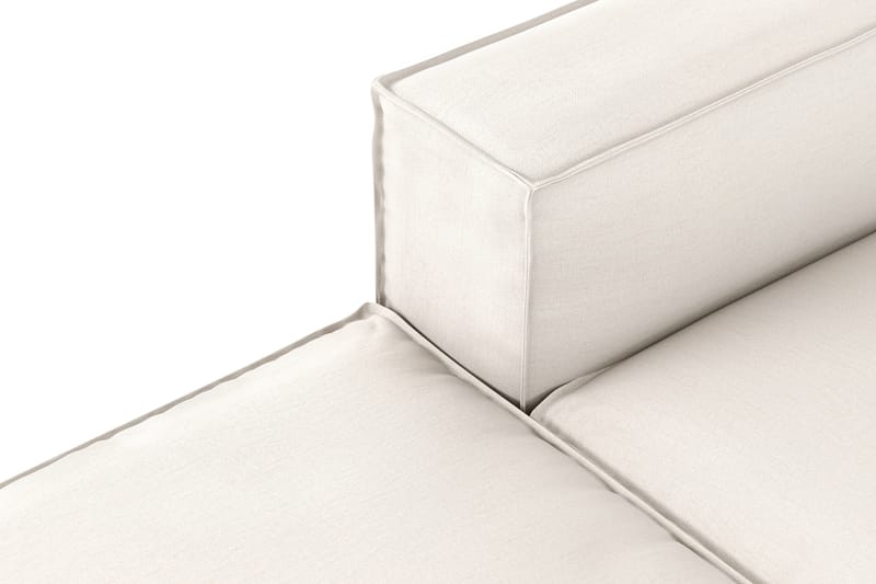 Cubo 3-personers Dyb Modulsofa + Fodskammel i Stof - Hvid - Møbler - Sofaer - 3 personers sofa