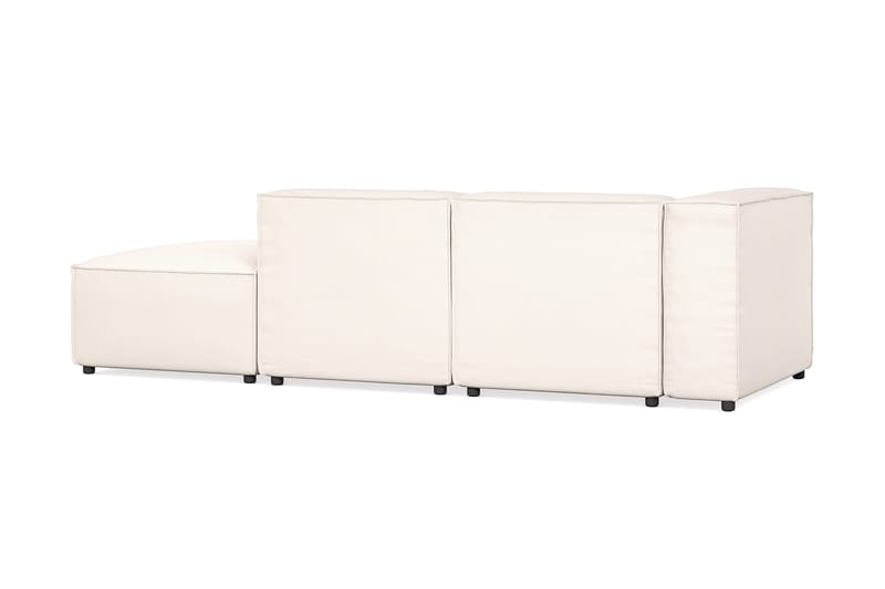 Cubo 3-personers Dyb Modulsofa + Fodskammel i Stof - Hvid - Møbler - Sofaer - 3 personers sofa