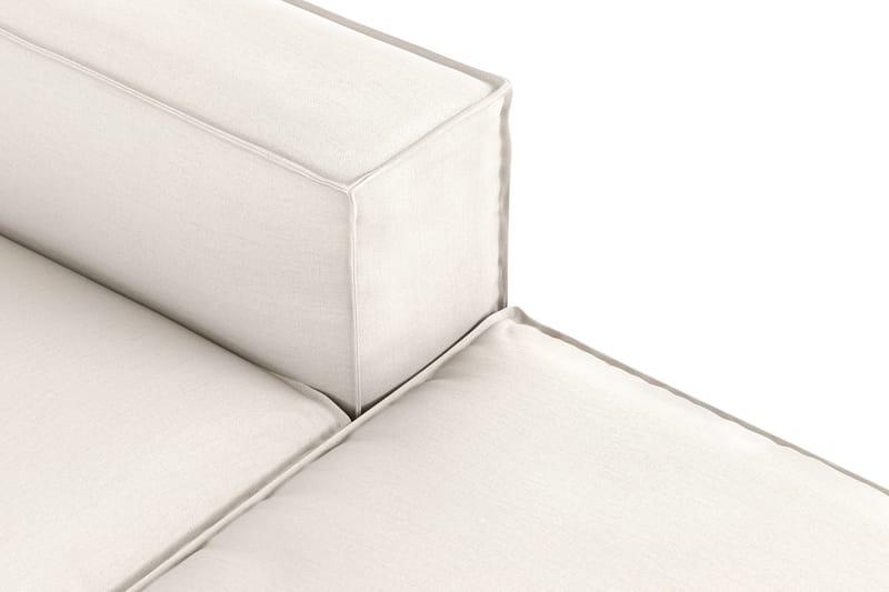 Cubo 3-personers Dyb Modulsofa + Fodskammel i Stof - Hvid - Møbler - Sofaer - 3 personers sofa