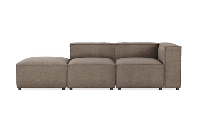Cubo 3-personers Dyb Modulsofa + Fodskammel i Stof - Grå - Møbler - Sofaer - 3 personers sofa