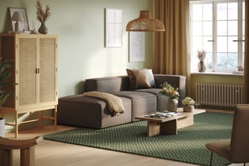 Cubo 3-personers Dyb Modulsofa + Fodskammel i Stof - Grå - Møbler - Sofaer - 3 personers sofa