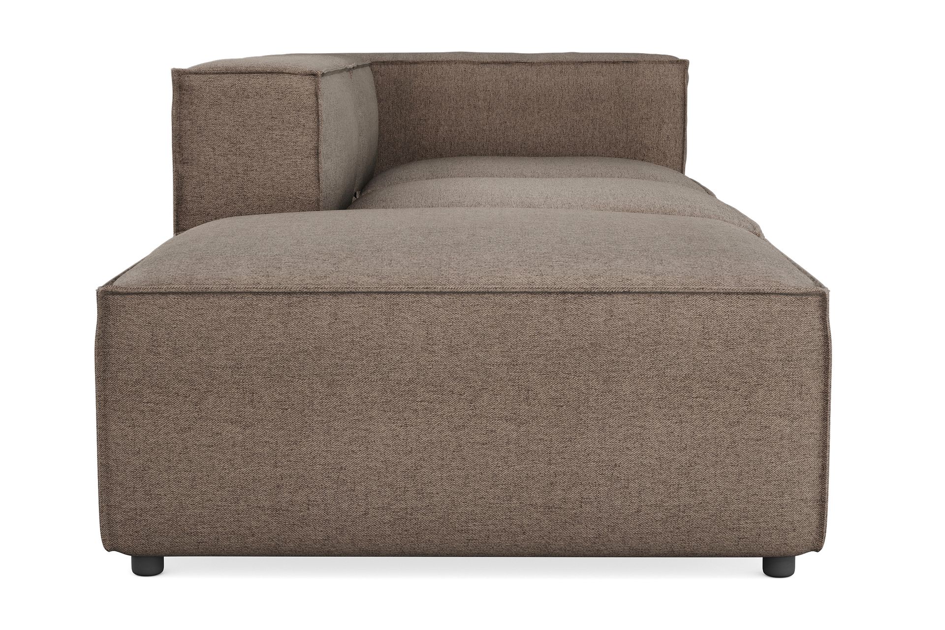 Cubo 3-personers Dyb Modulsofa + Fodskammel i Stof - Grå - Møbler - Sofaer - 3 personers sofa