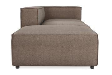 Cubo 3-personers Dyb Modulsofa + Fodskammel i Stof - Grå - Møbler - Sofaer - 3 personers sofa