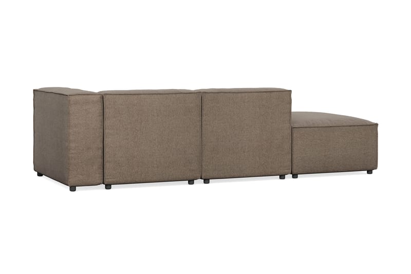 Cubo 3-personers Dyb Modulsofa + Fodskammel i Stof - Grå - Møbler - Sofaer - 3 personers sofa