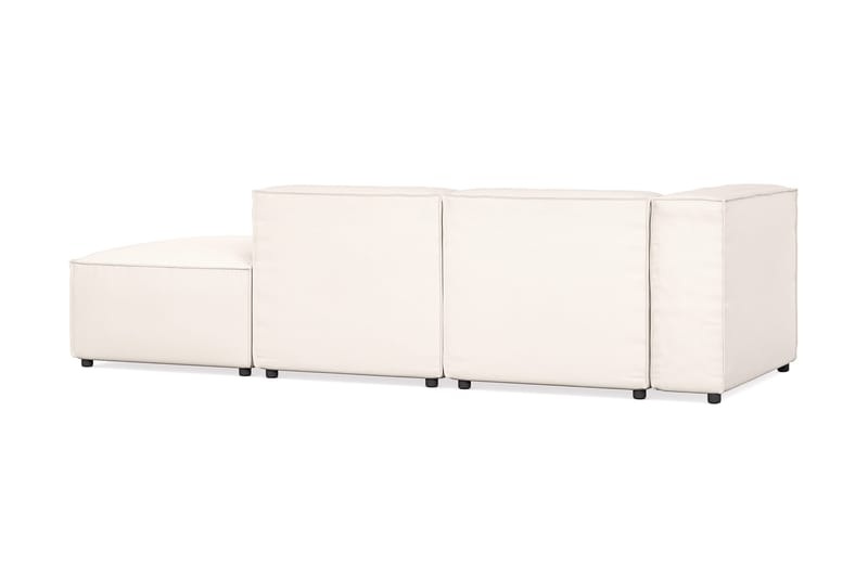 Cubo 3-personers Dyb Modulsofa + Fodskammel i Stof - Hvid - Møbler - Sofaer - Modulsofaer - Komplet modulsofa