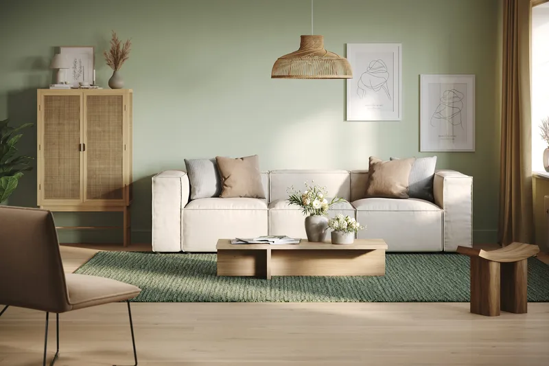 Cubo 4-personers Dyb Modulsofa i Stof - Hvid - Møbler - Sofaer - 3 personers sofa