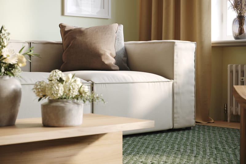 Cubo 4-personers Dyb Modulsofa i Stof - Hvid - Møbler - Sofaer - 3 personers sofa