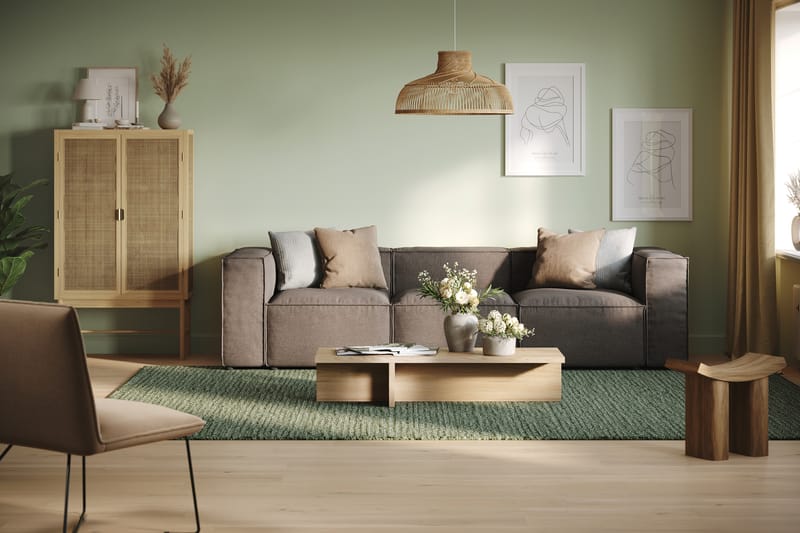 Cubo 4-personers Dyb Modulsofa i Stof - Grå - Møbler - Sofaer - 3 personers sofa