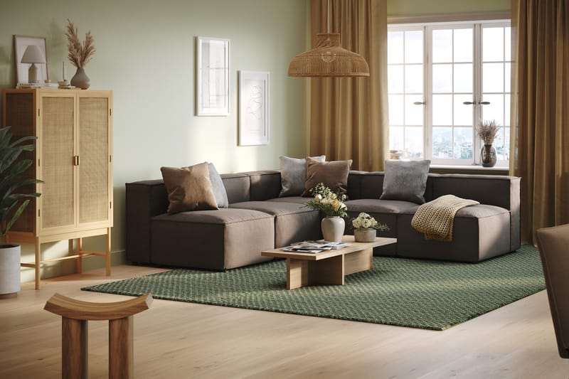 Cubo 5-personers L-formet Dyb Modulhjørnesofa i Stof - Grå - Møbler - Sofaer - Hjørnesofa
