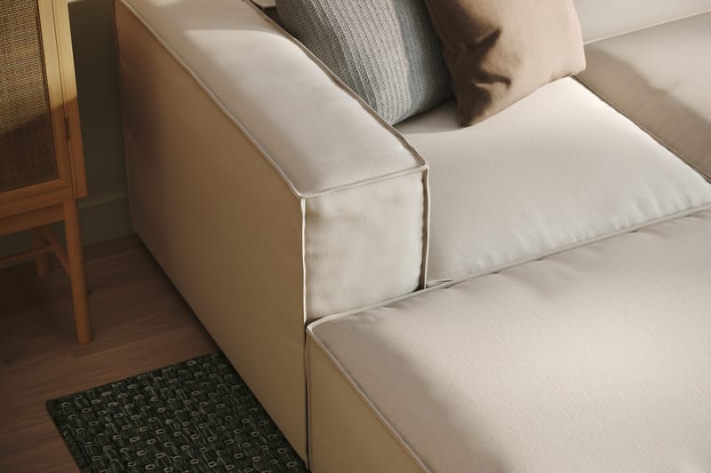 Cubo 5-personers U-formet Dyb Modulsofa med Divan og Chaiselong i Fløjl - Hvid - Møbler - Sofaer - U Sofa
