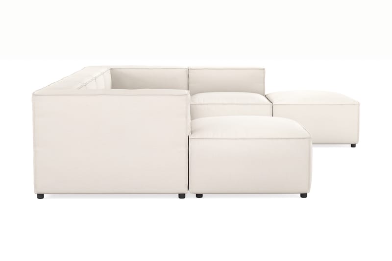 Cubo 5-personers U-formet Dyb Modulsofa med Divan og Chaiselong i Fløjl - Hvid - Møbler - Sofaer - U Sofa