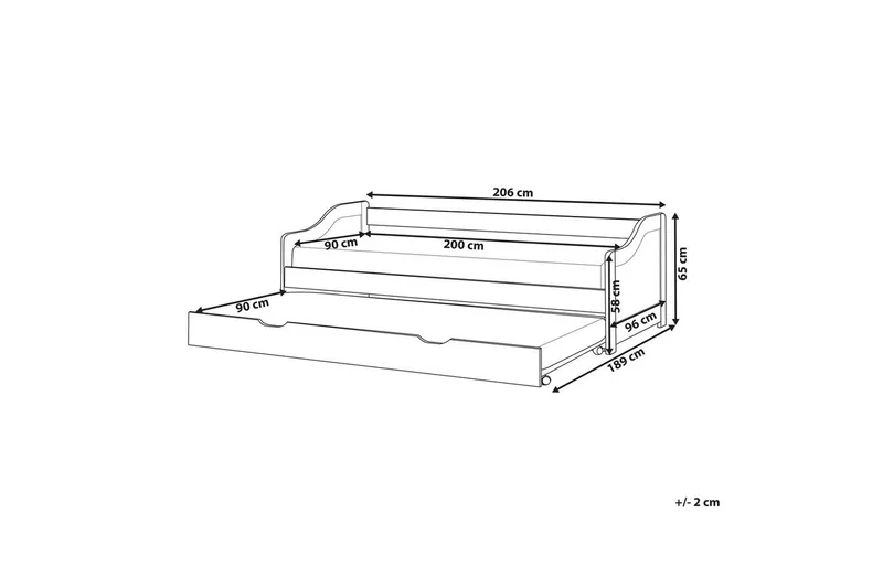 Dagbädd Beliani Luneray med lamellram Ljus Trä Light wood - Møbler - Senge - Gæsteseng & ekstraseng - Udtrækkelig seng