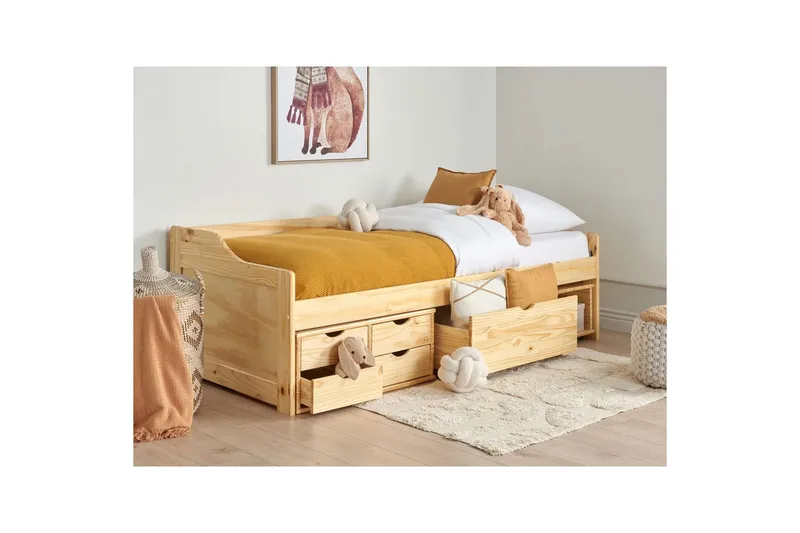 Dagbädd Beliani Royville med förvaring Ljus Trä Light wood - Møbler - Sofaer - Daybed