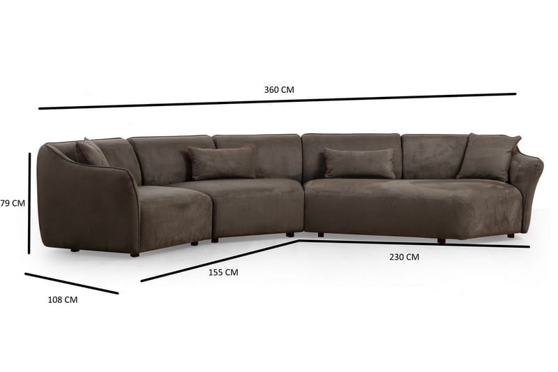 Damor Buet Sofa 5-personers - Brun - Møbler - Sofaer