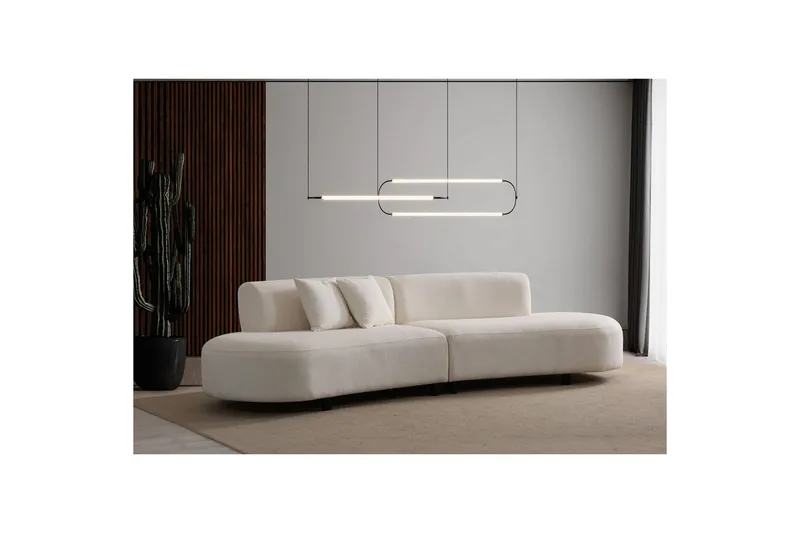 Dariya Svängd Sofa 3-sits - Creme - Møbler - Sofaer - 3 personers sofa