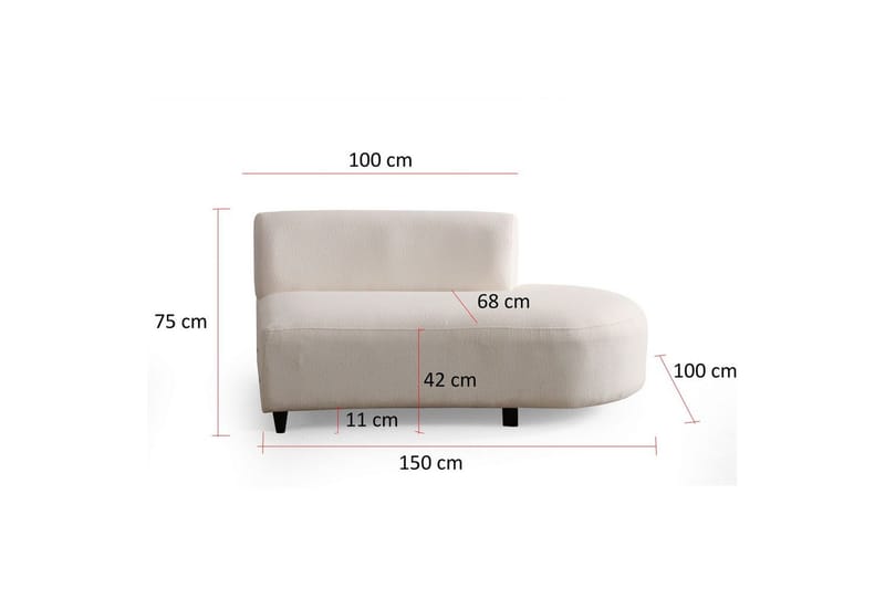 Dariya Svängd Sofa 3-sits - Creme - Møbler - Sofaer - 3 personers sofa
