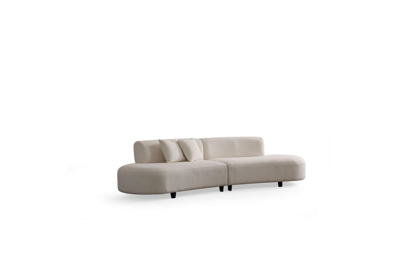 Dariya Svängd Sofa 3-sits, Creme