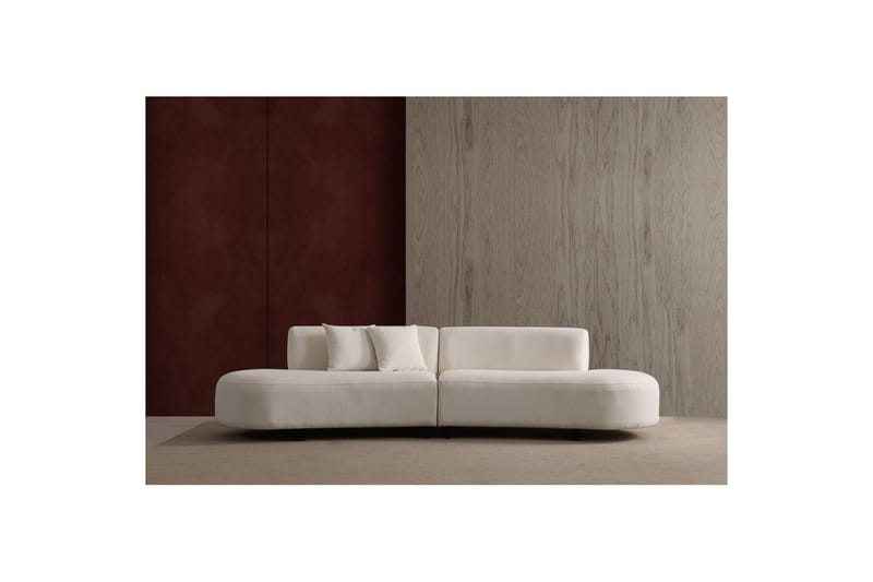 Dariya Svängd Sofa 3-sits - Creme - Møbler - Sofaer - 3 personers sofa