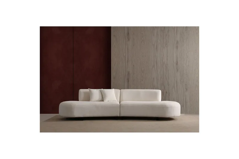 Dariya Svängd Sofa 3-sits - Creme - Møbler - Sofaer - 3 personers sofa