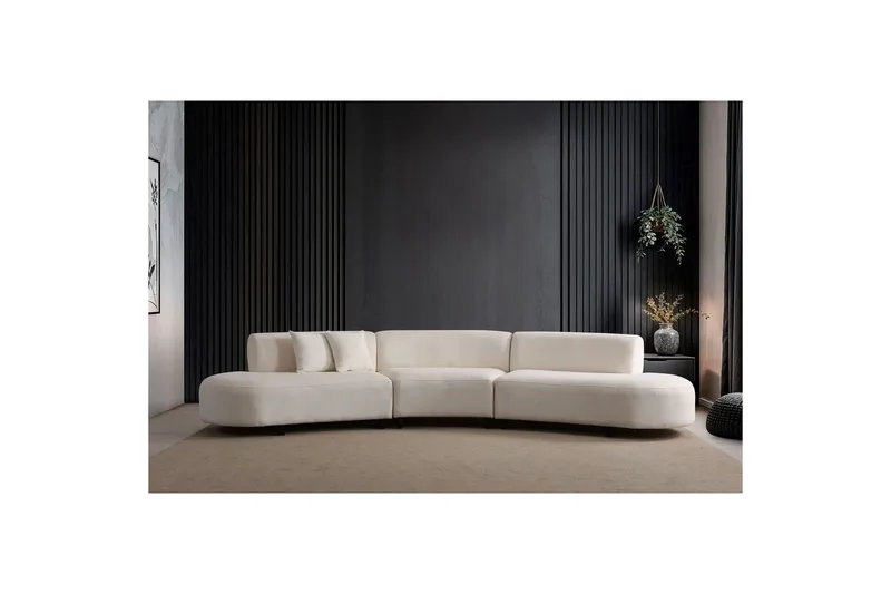 Dariya Svängd Sofa 4-sits - Creme - Møbler - Sofaer - 4 personers sofa