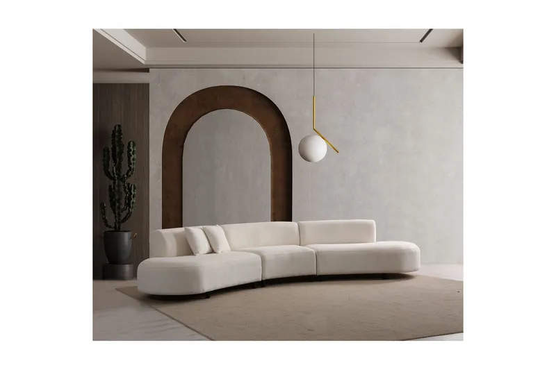 Dariya Svängd Sofa 4-sits - Creme - Møbler - Sofaer - 4 personers sofa