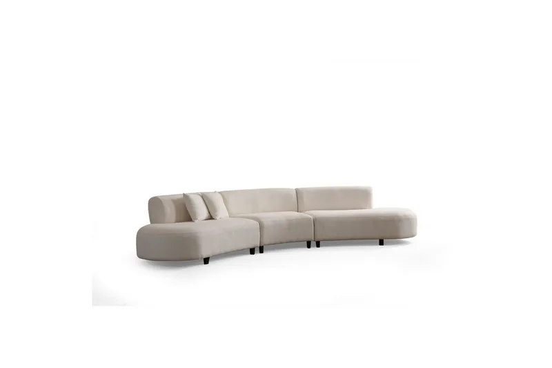 Dariya Svängd Sofa 4-sits, Creme