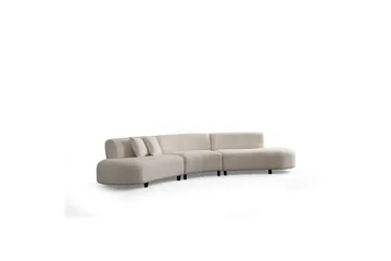 Dariya Svängd Sofa 4-sits - Creme - Møbler - Sofaer - 4 personers sofa